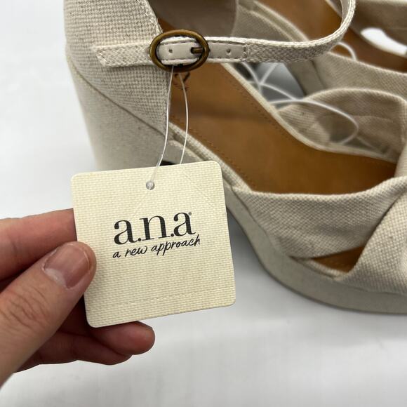 a.n.a Womens Holland Heeled Sandals Cream Platform Size 8.5M - Picture 4 of 13